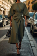 Load image into Gallery viewer, Elegant Solid Color Waist Dress