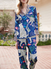 Indlæs billede til gallerivisning Blue Snow Leopard Print Pajama Set