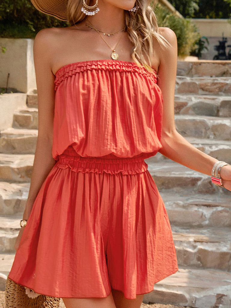 Strapless Romper With Pockets