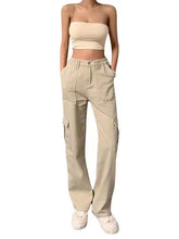 Load image into Gallery viewer, High-Waist Slim Cargo Pants