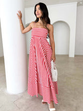 Indlæs billede til gallerivisning Striped Thin Strappy Midi Dress