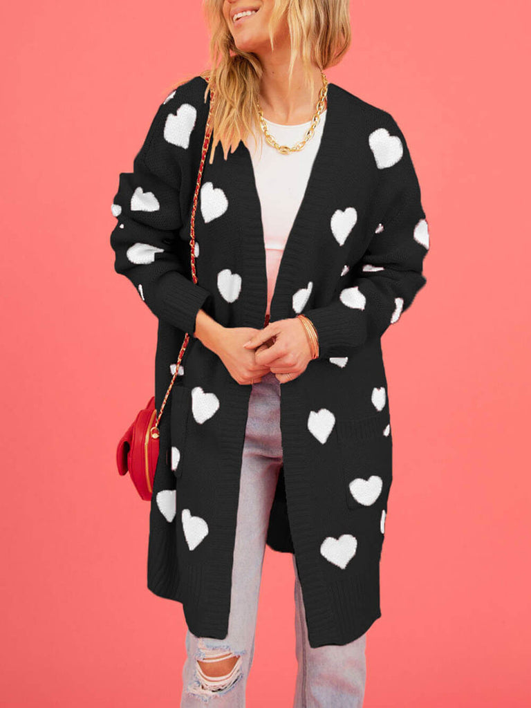 Cardigan tricoté en forme de cœur pour la Saint-Valentin