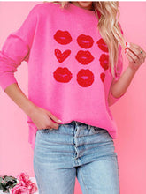 Load image into Gallery viewer, Valentine Heart Lips Knit Sweater