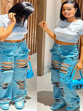 Load image into Gallery viewer, Edgy High-Waist Denim