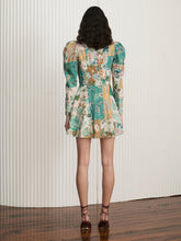 Laden Sie das Bild in den Galerie-Viewer, Hand-Painted Printed Mini Dress