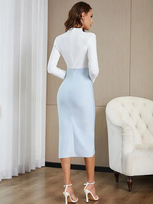 One-Shoulder Side Slit Bandage Dress