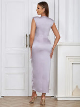 Load image into Gallery viewer, Minimalist Ruched Satin Dress