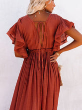 Carica l&#39;immagine nel visualizzatore di Gallery, Button Cotton Linen Perfect Beach Boho Maxi Dress