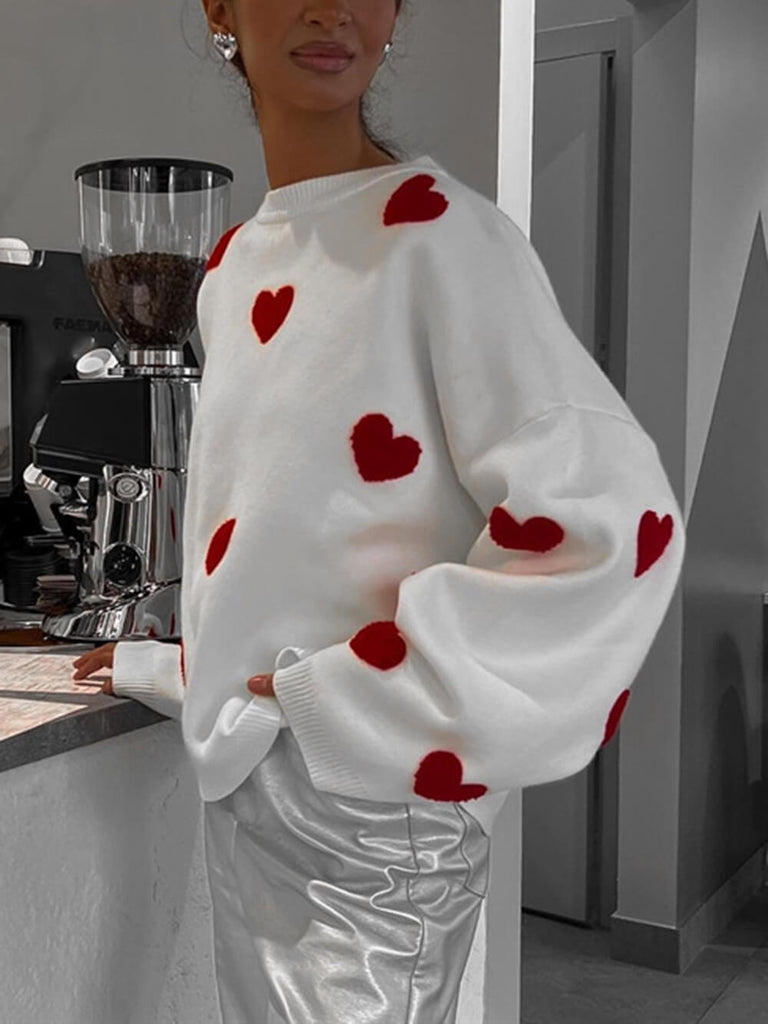 Sweat-shirt en tricot avec coeur