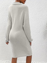 Load image into Gallery viewer, Knit Long-Sleeve V-Neck Bodycon Dress