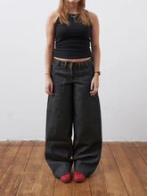 Load image into Gallery viewer, The Slouch In Embroidered Charcoal Denim Jeans
