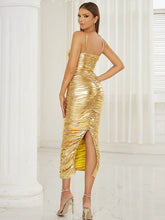 Lataa kuva Galleria-katseluun, Ruched Spaghetti Strap Evening Gown