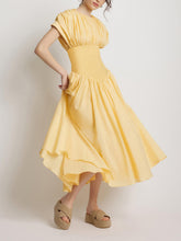 Load image into Gallery viewer, Elegant Pleated Cord Midi Dress