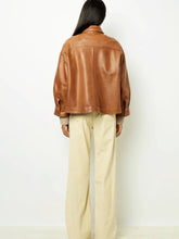 Load image into Gallery viewer, Minimalist Boxy Leather Short Jacket