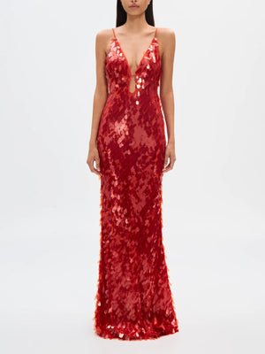 The Red Sapphire Sequin Maxi Dress
