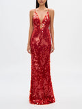 The Red Sapphire Sequin Maxi Dress