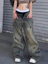 Load image into Gallery viewer, Vintage Printed Straight Jeans