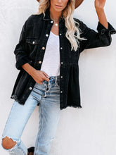 Load image into Gallery viewer, Distressed Denim Button Down Shirt Jacket