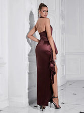 Load image into Gallery viewer, Halter Slit Maxi Dress