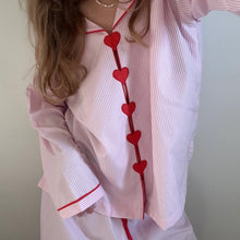 Load image into Gallery viewer, Girl Love Pajama in Pink Stripes