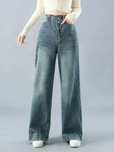 Load image into Gallery viewer, High-Waisted Wide-Legged Denim