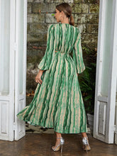 Görseli Galeri görüntüleyiciye yükleyin, V-Neck Floral Lantern Sleeve Dress