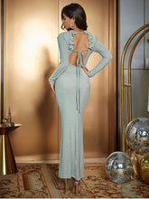 Load image into Gallery viewer, Simple Sexy Backless Long Sleeve Dress