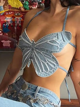 Load image into Gallery viewer, Butterfly Halter Crop Top