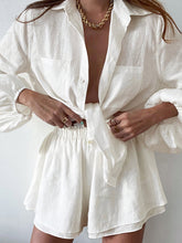 Indlæs billede til gallerivisning Linen Two Piece Shorts Set