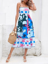 Load image into Gallery viewer, Patchwork Slip Maxi Dress: Abstract Colorful Printed