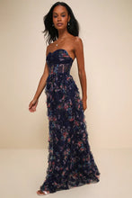 Load image into Gallery viewer, Stunning Element Mesh Ruffled Strapless Maxi Dress