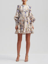 Lataa kuva Galleria-katseluun, Flowers Plants Balloon Sleeves Mini Dress