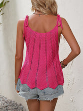 Laden Sie das Bild in den Galerie-Viewer, Tied Openwork Scoop Neck Sleeveless Tank