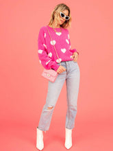 Load image into Gallery viewer, Heart Pattern Valentine&#39;s Day Round Neck Pullover