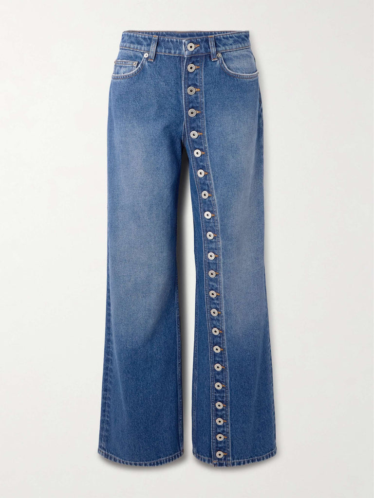 Paul Gaultier Irregular Button Dark Blue Jeans