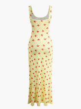 Load image into Gallery viewer, Floral Print Mermaid Slip Maxi Dress