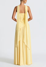 Load image into Gallery viewer, Strapless Slit Ribbon Maxi Dress