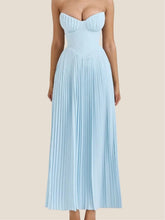 Carica l&#39;immagine nel visualizzatore di Gallery, Tube Top With Pleats Maxi Dress