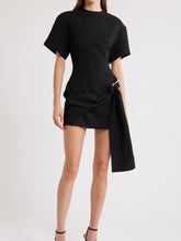 Load image into Gallery viewer, Draped Belted Mini Dress