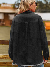 Load image into Gallery viewer, Frayed Hem Washed Denim Fringe Shirt