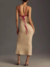 Load image into Gallery viewer, Knitted Suspender Halterneck V-Neck Backless Sexy Midi Dress