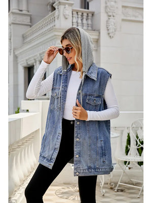 Classic Hooded Denim Vest
