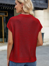 Load image into Gallery viewer, Round-Neck Short-Sleeve Knit Sweater Vest