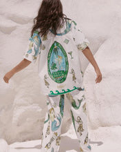 Load image into Gallery viewer, Mermaid Print Short-Sleeved Shirt And Wide-Leg Pants Two-Piece Set