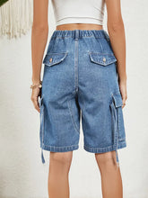 Load image into Gallery viewer, Washed Utility Denim Shorts