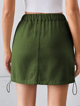 Indlæs billede til gallerivisning Summer Drawstring Elastic Waist Denim Skirt