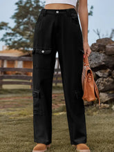 Load image into Gallery viewer, Washed Semi-Elastic Design Denim Cargo Pants