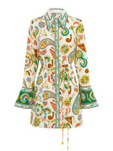 Load image into Gallery viewer, Exquisite And Fashionable Printed Trumpet Sleeve Mini Dress