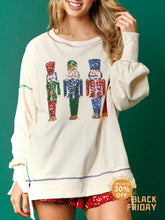 Laden Sie das Bild in den Galerie-Viewer, Sequin Nutcracker French Terry Sweatshirt