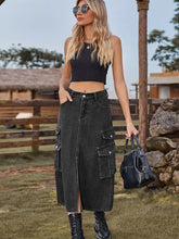 Indlæs billede til gallerivisning American Style Elastic Waist Denim Skirt
